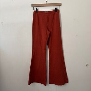 Vintage Abercrombie & Fitch‎ Flare Orange Boho Knit Pants Womens Sz 0, Retro